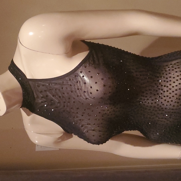SOLD New Fashion Nova Studded Rhinestone Black Sheer Mesh Glo Up Dress Sold Out - Picture 3 of 7